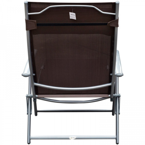 Șezlong de grădină pliabil cu pernă | maro č.7