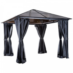 Pavilion de lux cu acoperiș solid 300 x 300 x 265 cm | gri închis č.3
