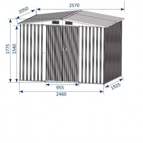 Căsuța de gradina cu bază  XL 257 cm x 205 cm x 177,5 cm | verde č.2
