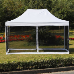 Pavilion de grădină 4,5 x 3 m cu pereți laterali (plasă anti insecte) | alb č.3