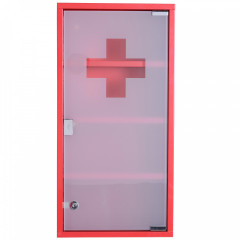 Dulap medicamente din oțel inoxidabil cu 4 rafturi | roșu č.2
