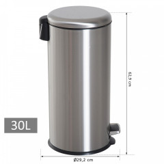 Coș de gunoi cu pedală 30L | argintiu č.3