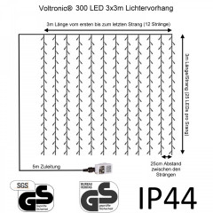 Instalație LED de Crăciun 3x3 m | rece + alb cald 300 LED   č.3