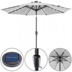 Umbrelă de grădină cu iluminare LED  Ø 270 cm | gri deschis