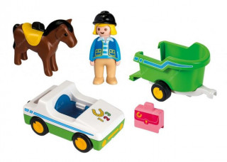 Playmobil 1.2.3 70181 Mașină cu transport de cai č.2