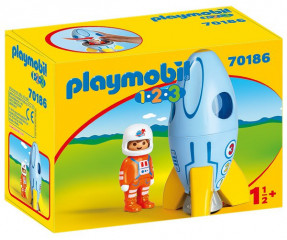 Playmobil 1.2.3 70186 Astronaut cu rachetă č.1