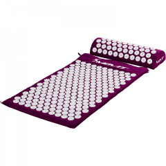 Covoraș cu pernă pentru yoga cu acupresură presopunctură MOVIT 75 x 44 cm | violet