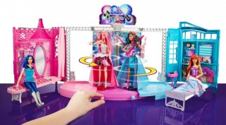 Mattel Barbie Rock´n Royals 2 in 1, scena si după cortina č.2