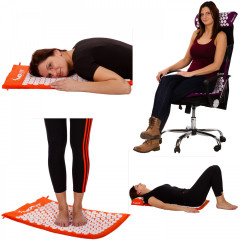 Covoraș cu pernă pentru yoga cu acupresură presopunctură MOVIT 75 x 44 cm | roșu č.3