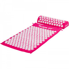 Covoraș cu pernă pentru yoga cu acupresură presopunctură MOVIT 75 x 44 cm | roz