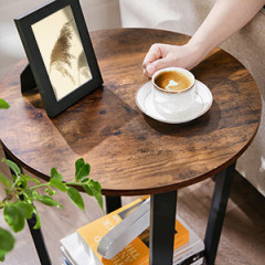 Masă rotundă rustică cu raft | Ø 50 x 57 cm č.3