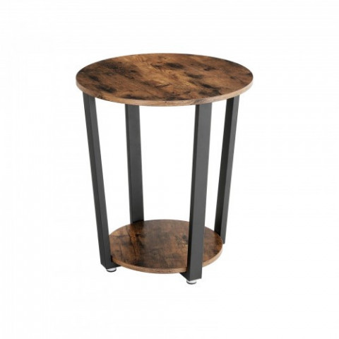 Masă rotundă rustică cu raft | Ø 50 x 57 cm č.4