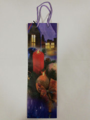 Pungă cadou sticlă vin cu lumânări 37 x 11,5 x 8 cm | 5 bucăți č.1