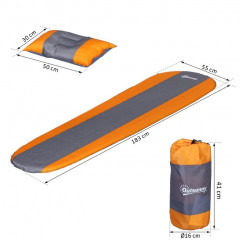 Saltea camping autogonflabilă cu pernă 185 x 55 x 3 cm | portocaliu-gri č.3