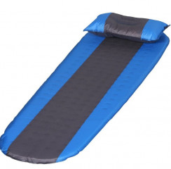 Saltea camping autogonflabilă cu pernă 185 x 55 x 3 cm | albastru-gri č.2