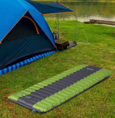 Saltea camping autogonflabilă 185 x 60 x 10 cm | verde-gri č.1