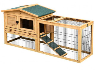 Cușcă pentru iepuri și alte animale, cu două niveluri, lemn | 150 x 68 x 52,5 cm č.2