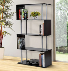 Bibliotecă - raft separator perete 80 x 30 x 145 cm | negru č.1