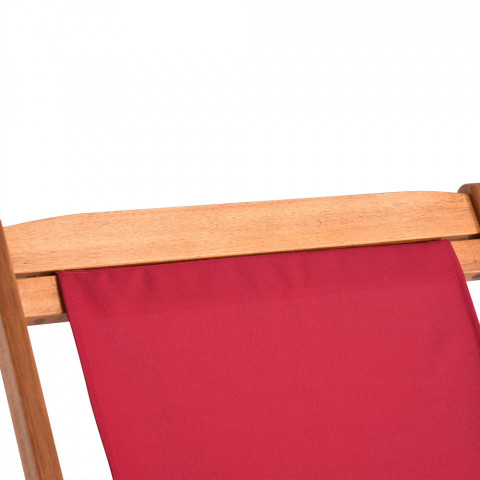 Șezlong pliabil de grădină din lemn de acacia | roșu č.6
