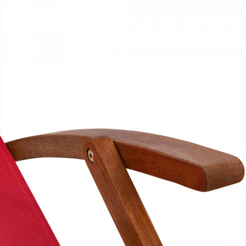 Șezlong pliabil de grădină din lemn de acacia | roșu č.7