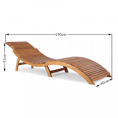 Șezlong ergonomic de grădină | lemn de sălcâm č.3