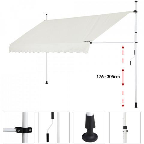 Copertină retractabilă 350 x 176-305 cm | bej č.3