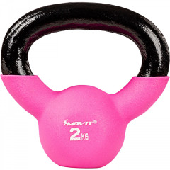 Greutate ganteră Kettlebell cu neopren 2 kg | roz