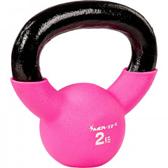 Greutate ganteră Kettlebell cu neopren 2 kg | roz č.2