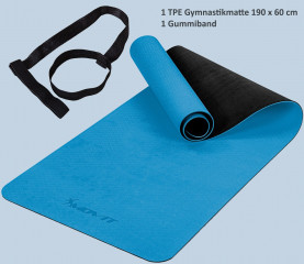 Saltea - covoraș de gimnastică TPE 190 x 60 x 0,6 cm | albastru č.3