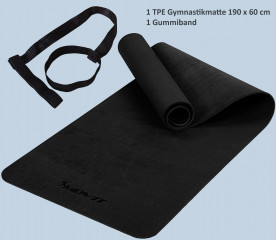 Saltea de gimnastică TPE 190 x 60 x 0,6 cm | negru č.3