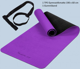 Saltea - covoraș de gimnastică TPE 190 x 60 x 0,6 cm | violet č.3