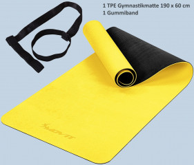 Saltea de gimnastică TPE 190 x 60 x 0,6 cm | galben č.3