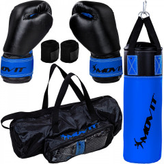 Set sac de box 5,5 kg cu mănuși și accesorii, pentru copii | negru-albastru č.1