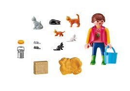 Playmobil 6139 Femeia cu familia de pisici č.2