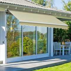 Marchiză/Copertină retractabilă manuală cu braț articulat 3 x 2,5 m | bej č.3