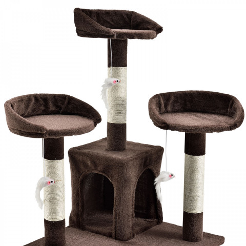 Ansamblu de joacă pentru pisici 170x62x75 cm | maro închis č.4