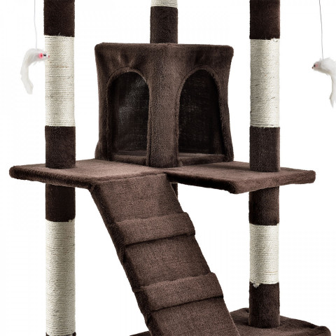 Ansamblu de joacă pentru pisici 170x62x75 cm | maro închis č.6