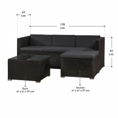 Set mobilier de grădină,  Punta Cana | negru-gri č.2