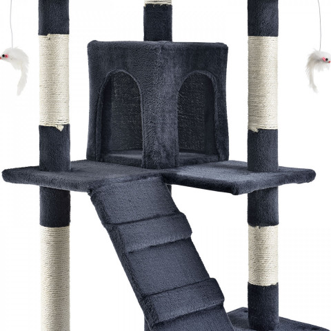 Ansamblu de joaca pentru pisici 170x62x75 cm | gri închis č.9