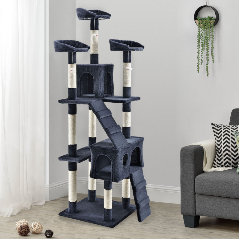 Ansamblu de joaca pentru pisici 170x62x75 cm | gri închis