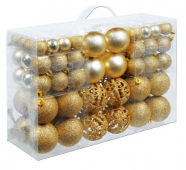 Set decorațiuni de Crăciun 100 piese | auriu
