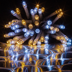 Ghirlandă luminoasă LED de Crăciun 5 m alb rece + cald 50 LED | cablu verde č.2