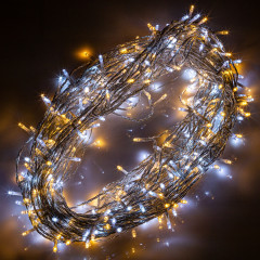 Iluminare LED de Craciun 40 m rece + alb cald 400 LED | cablu verde č.2