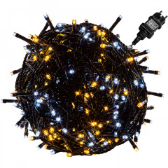 Iluminare LED de Craciun 40 m rece + alb cald 400 LED | cablu verde č.1
