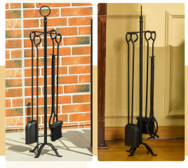 Set accesorii pentru șemineu 20cm x 20cm x 82.5cm | negru č.2