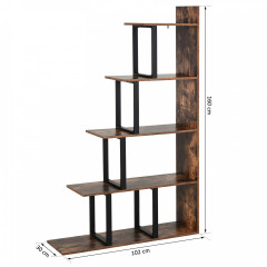 Raft de perete design industrial 102 x 30 x 160 cm | maro č.3