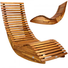 Șezlong ergonomic pentru grădină | lemn masiv de sălcâm č.1