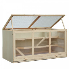 Cușcă din lemn cu trei niveluri, pentru rozătoare | 115 x 57 x 55 cm č.1