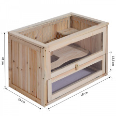 Cușcă pentru rozătoare 60 x 35 x 42 cm, din lemn č.2