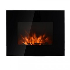Șemineu electric de perete cu efect flăcări 900/1800W | negru č.1